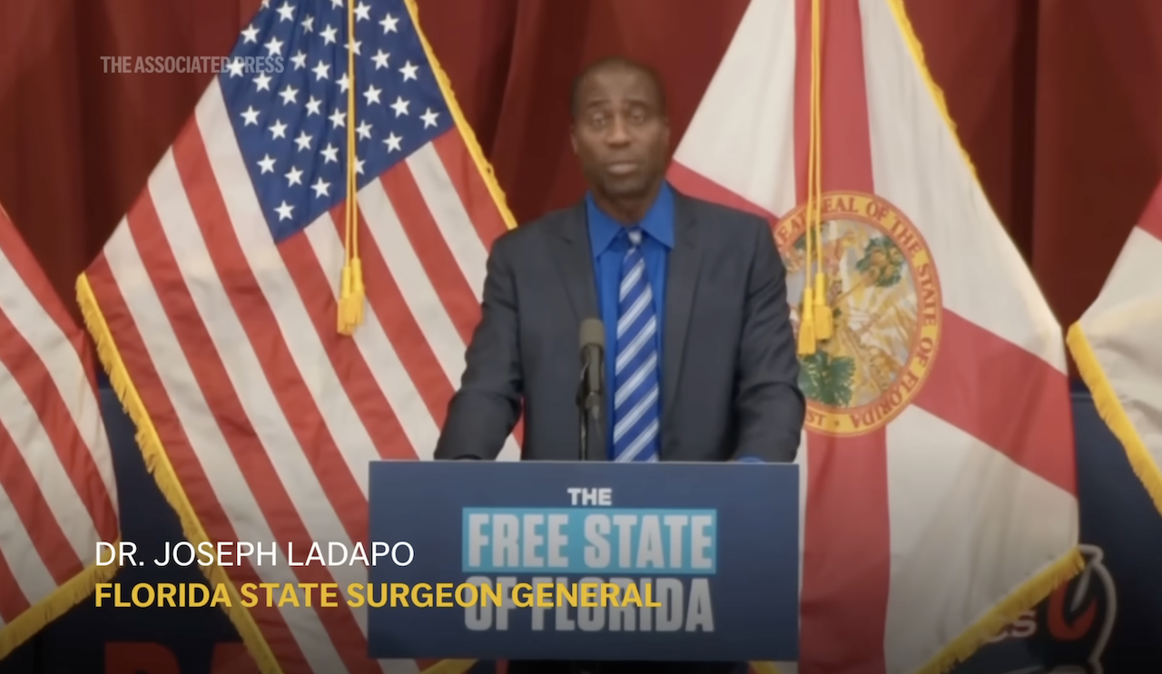Florida's surgeon general Dr. Joseph Ladapo announcing the end of vaccine mandates in the state