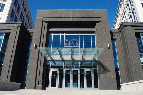 The front of a National Cancer Institute building